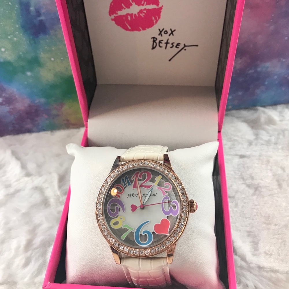 Betsey Johnson Crystal Croc Embossed Strap•NWT